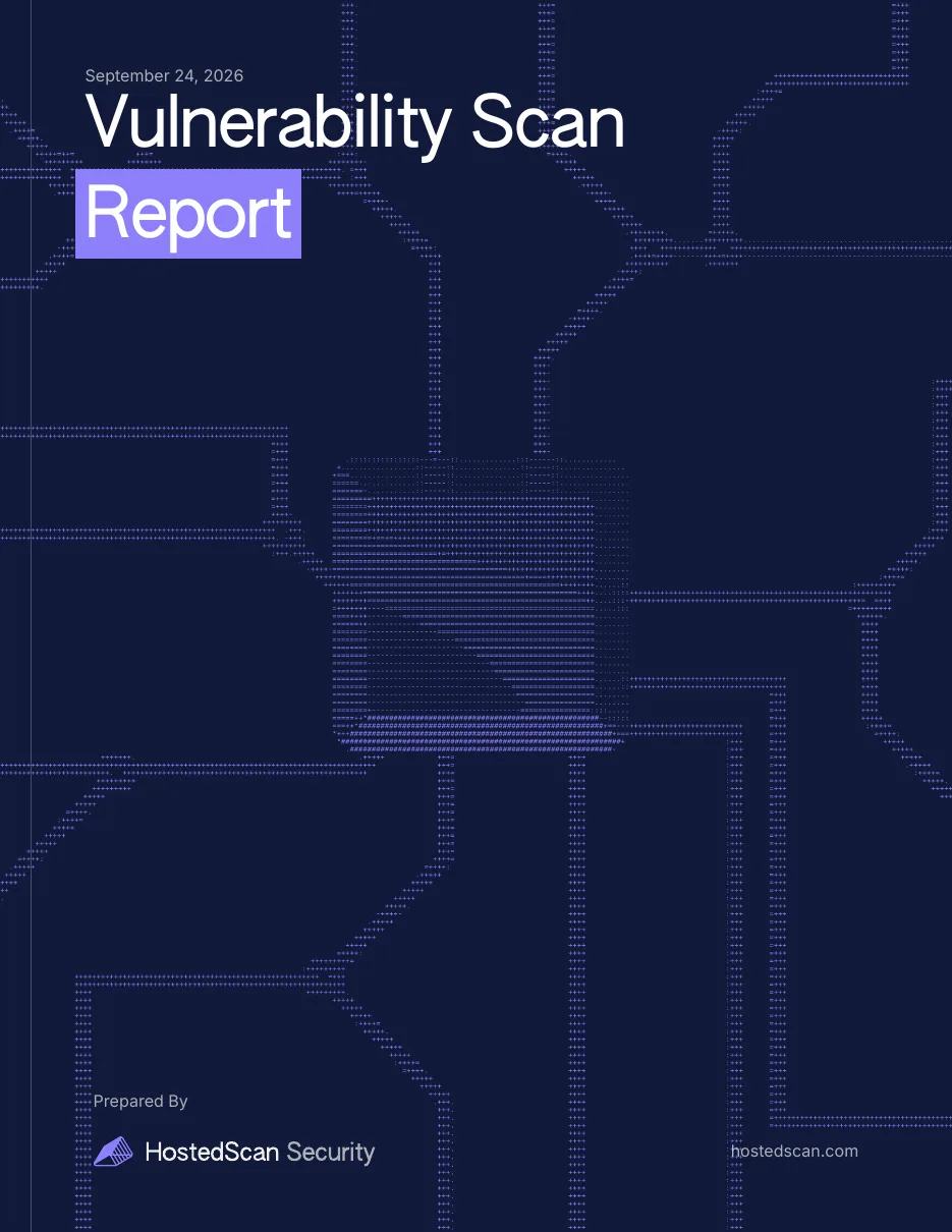 Cover page of the sample report