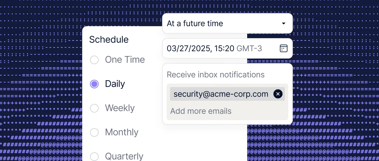 Scheduling and notifications interface