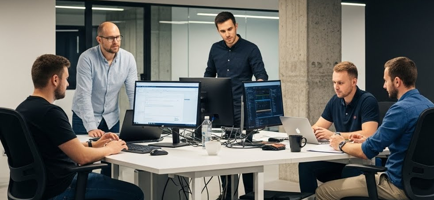 Engineer running an automated penetration test