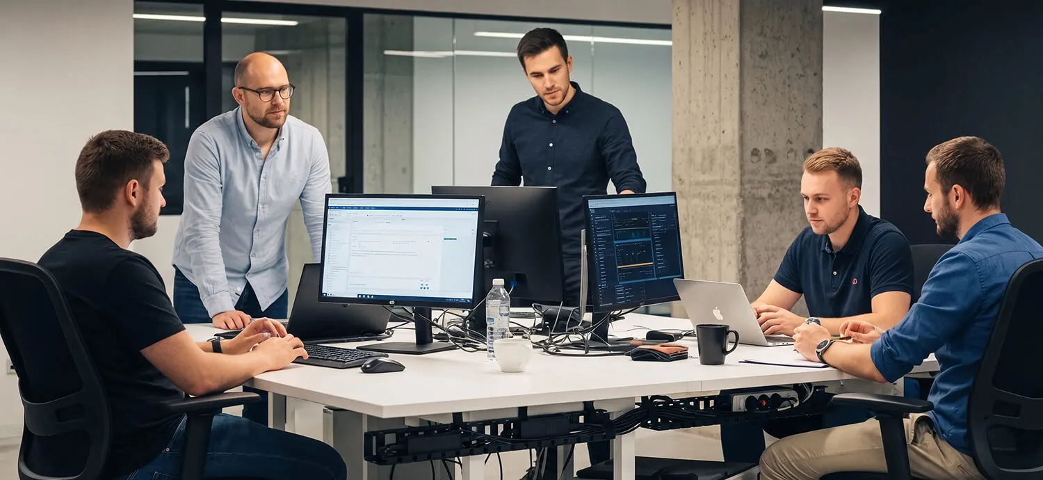 Engineer running an automated penetration test